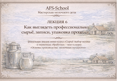 Сырьё: выбор молока и первичная обработка. Мини-курс