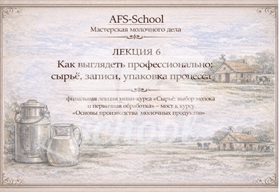 Сырьё: выбор молока и первичная обработка. Мини-курс