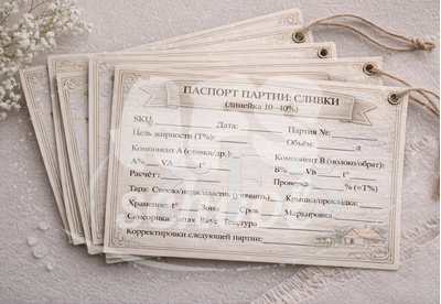 Паспорт партии сливок